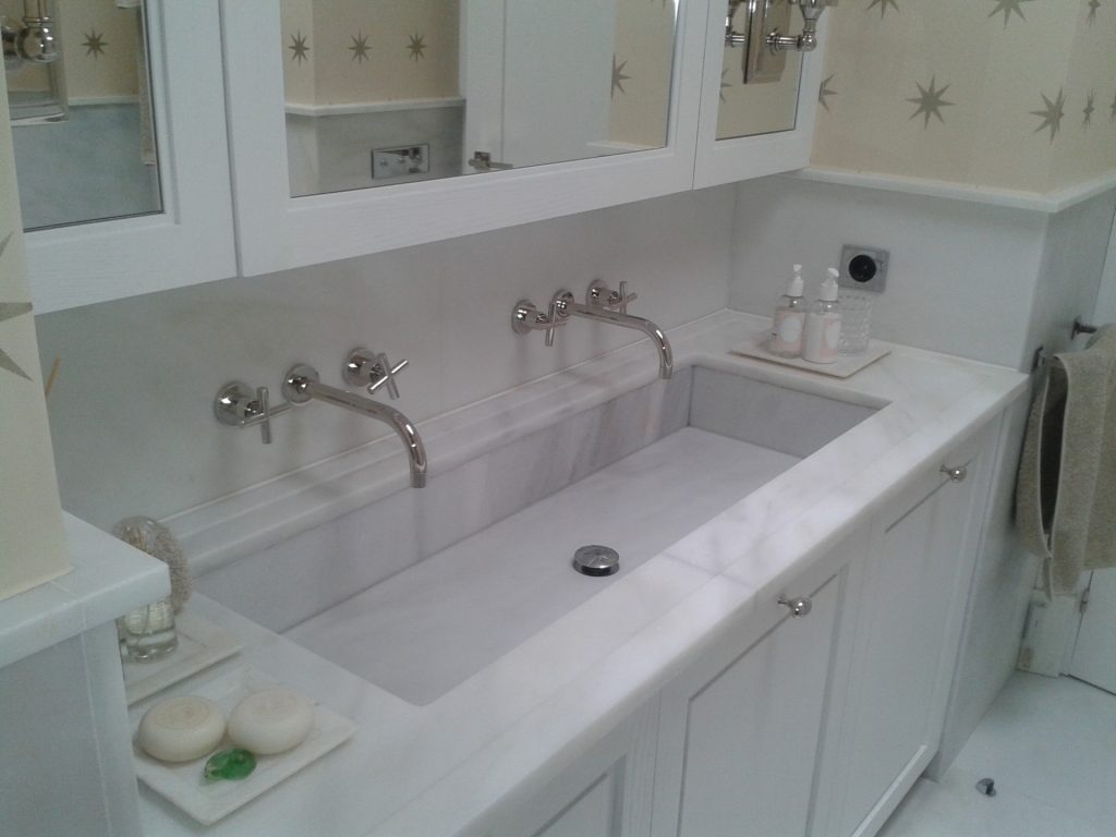 Encimera Bano Blanco Macael